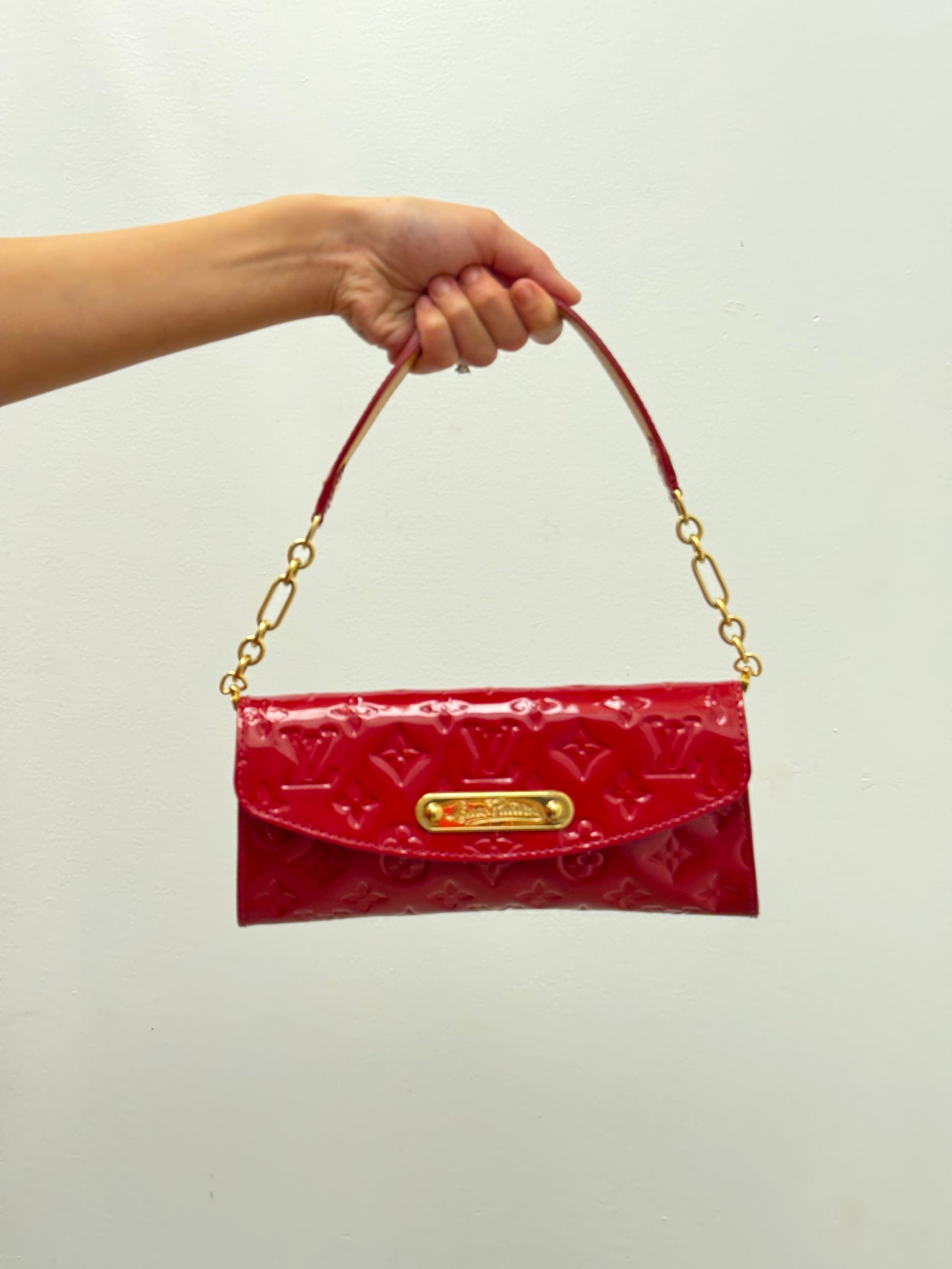 Louis Vuitton Pomme d'Amour Monogram Vernis Sunset Boulevard Bag