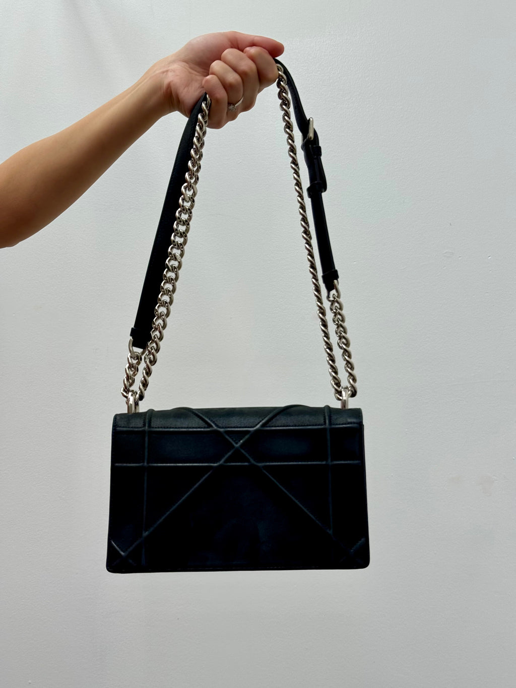 Christian Dior Black Calfskin Medium Diorama Flap Bag