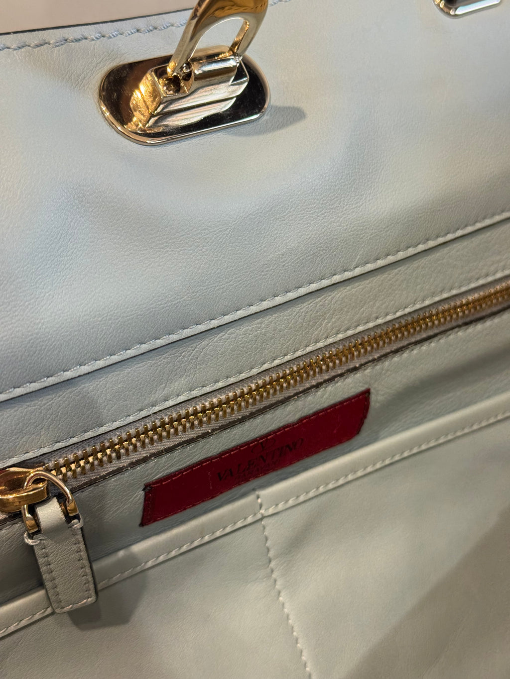 Valentino Garavani Rockstud Medium Tote in Blue China