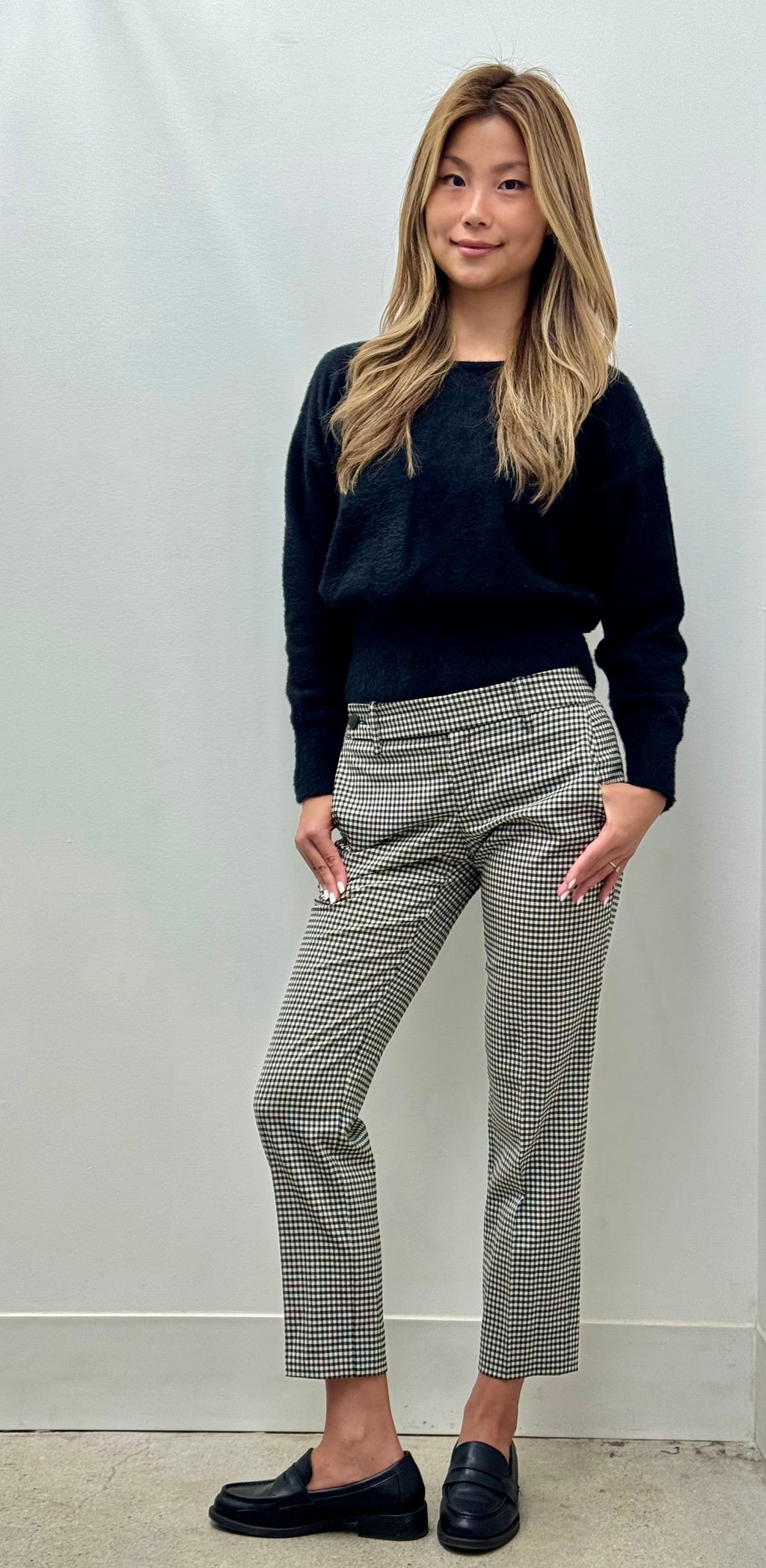 Gucci Micro Gingham Cropped Trousers