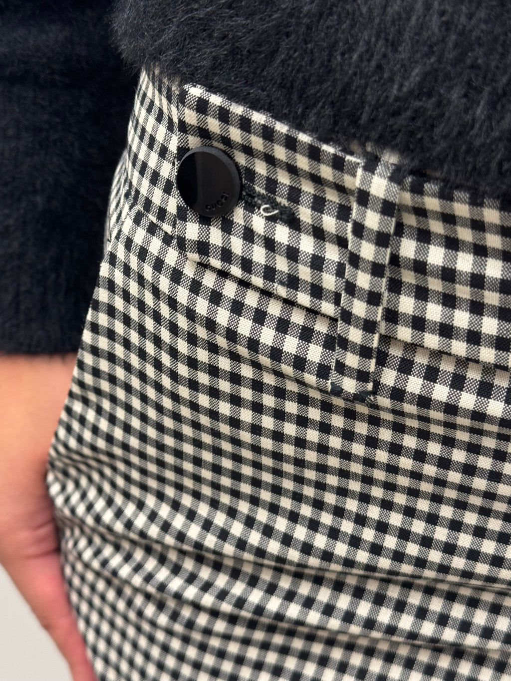 Gucci Micro Gingham Cropped Trousers