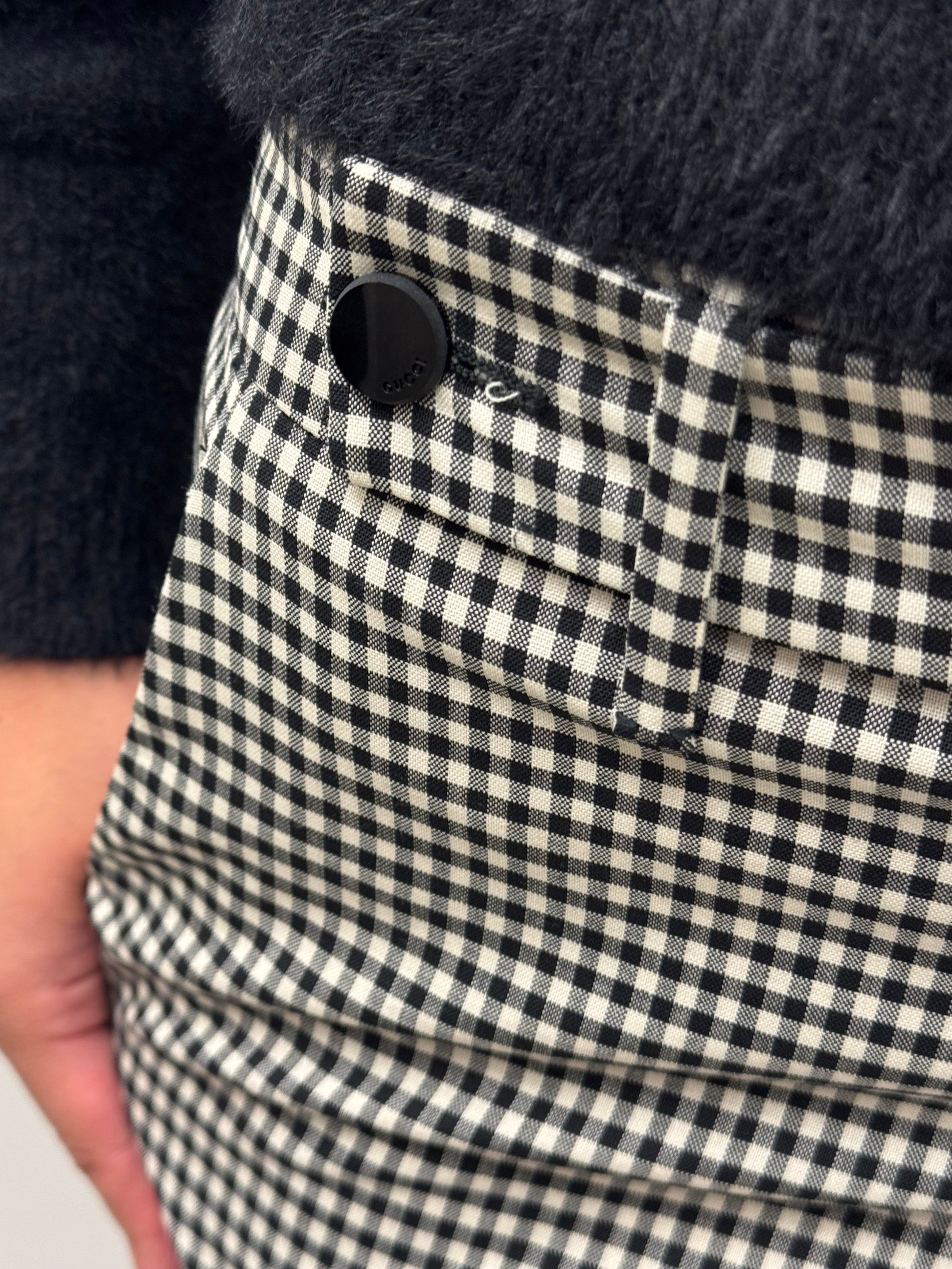 Gucci Micro Gingham Cropped Trousers