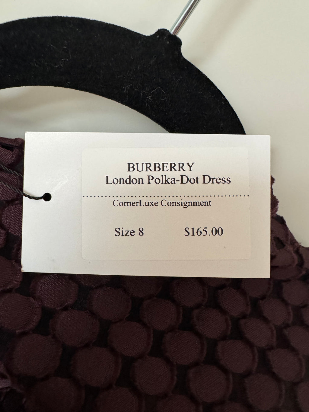 Burberry London Plum Polka-Dot Embroidered Silk Sheath Dress