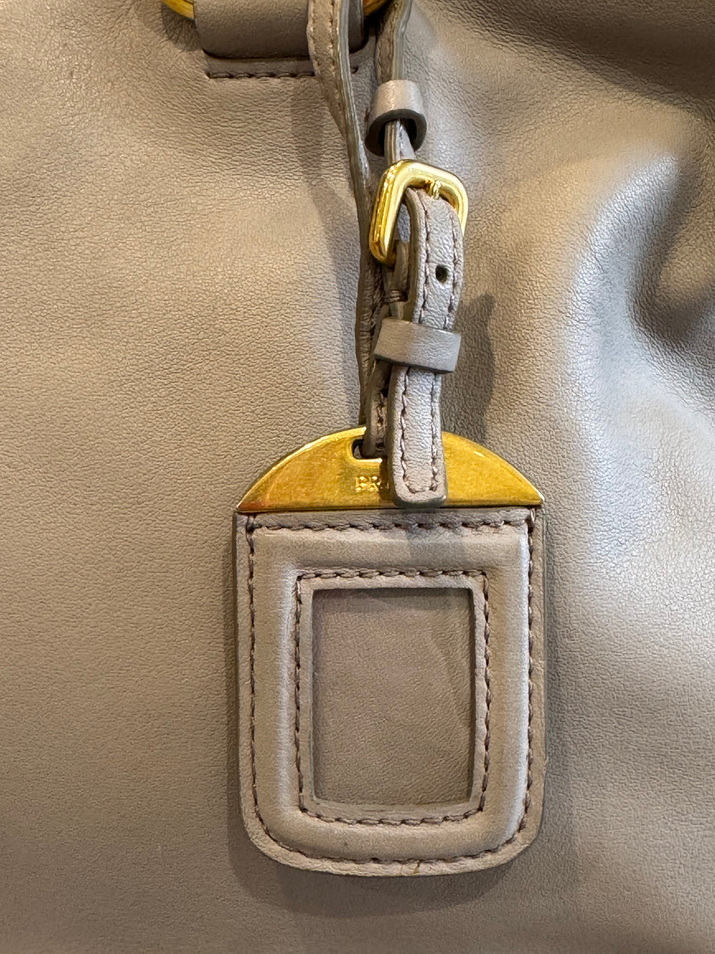 Prada Pomice Soft Calf Leather Double Zip Shopping Tote