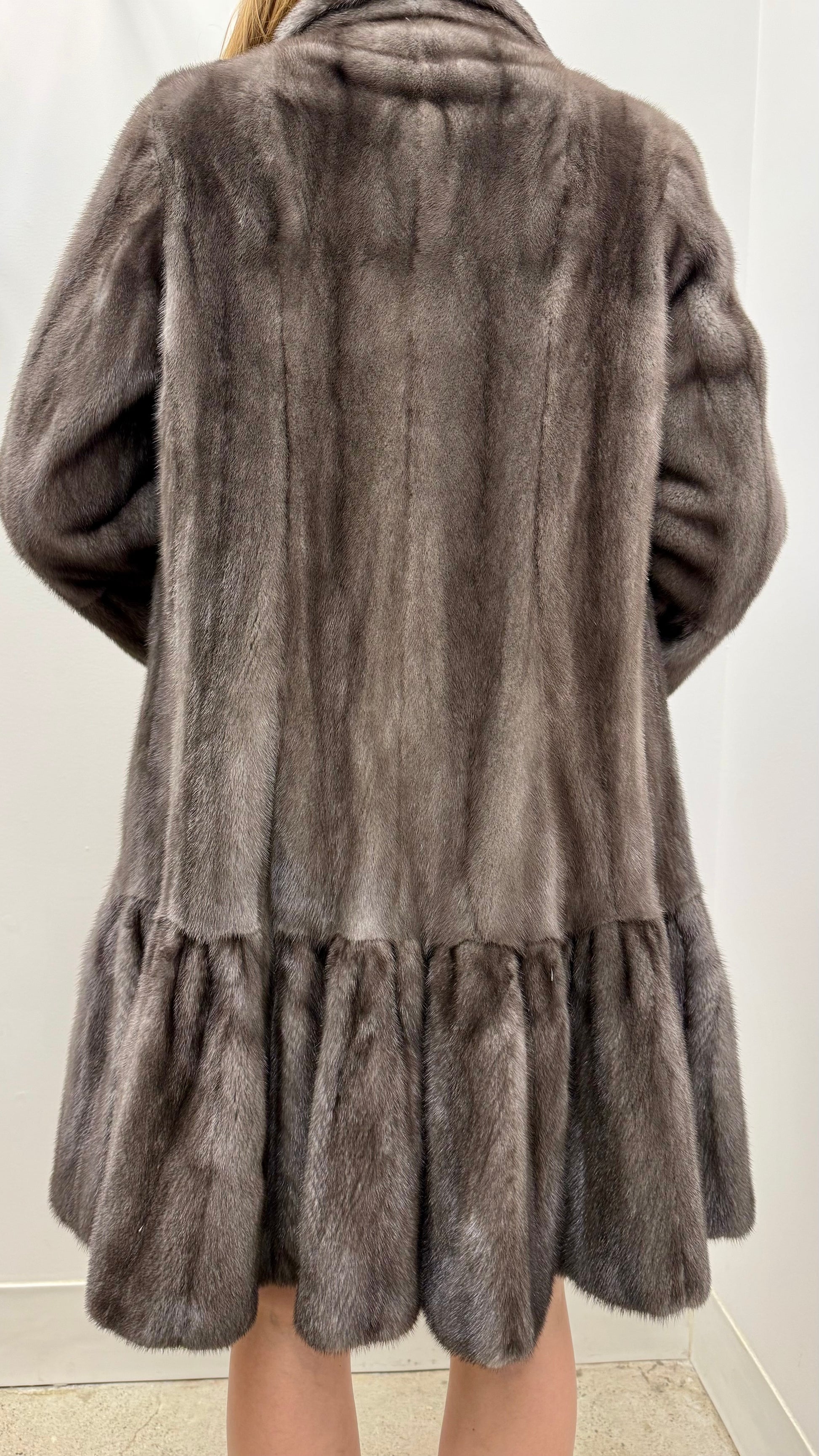 Bisang Couture Grey Mink Swing Coat