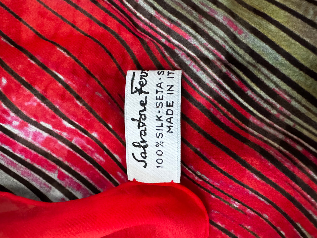 Salvatore Ferragamo Python Print Silk Chiffon Oblong Scarf