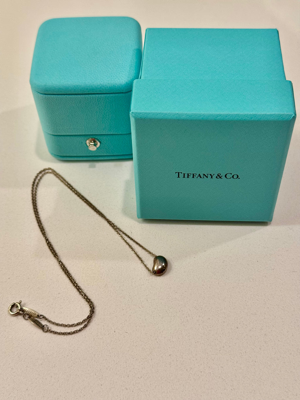 Tiffany & Co. Elsa Peretti Sterling Silver Bean Design Pendant Necklace (9mm)