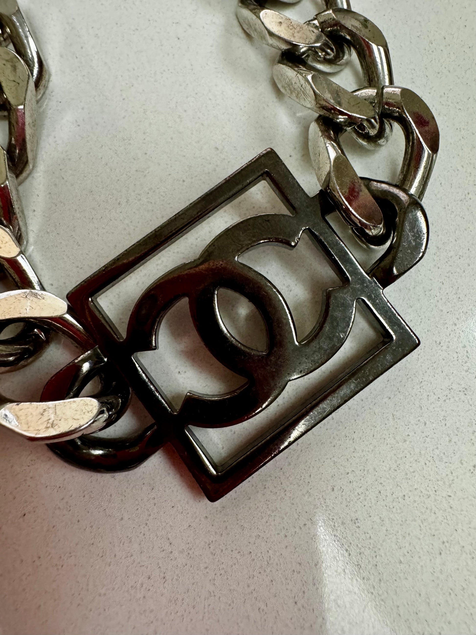 Chanel Vintage Silver-Tone CC Chain Belt / Necklace (c. 2003–2004)