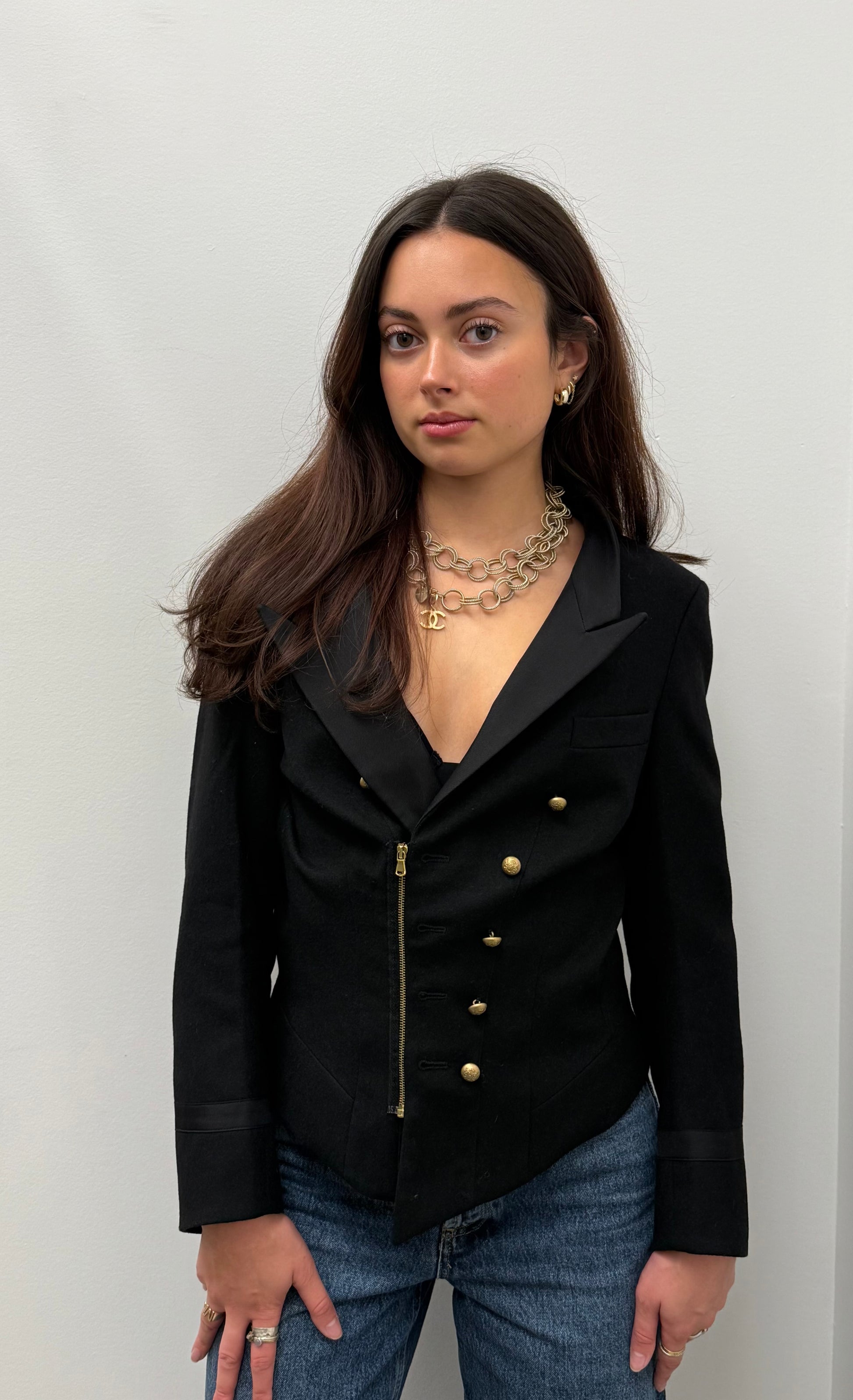 Balenciaga 2007 Velvet Trim Military Blazer