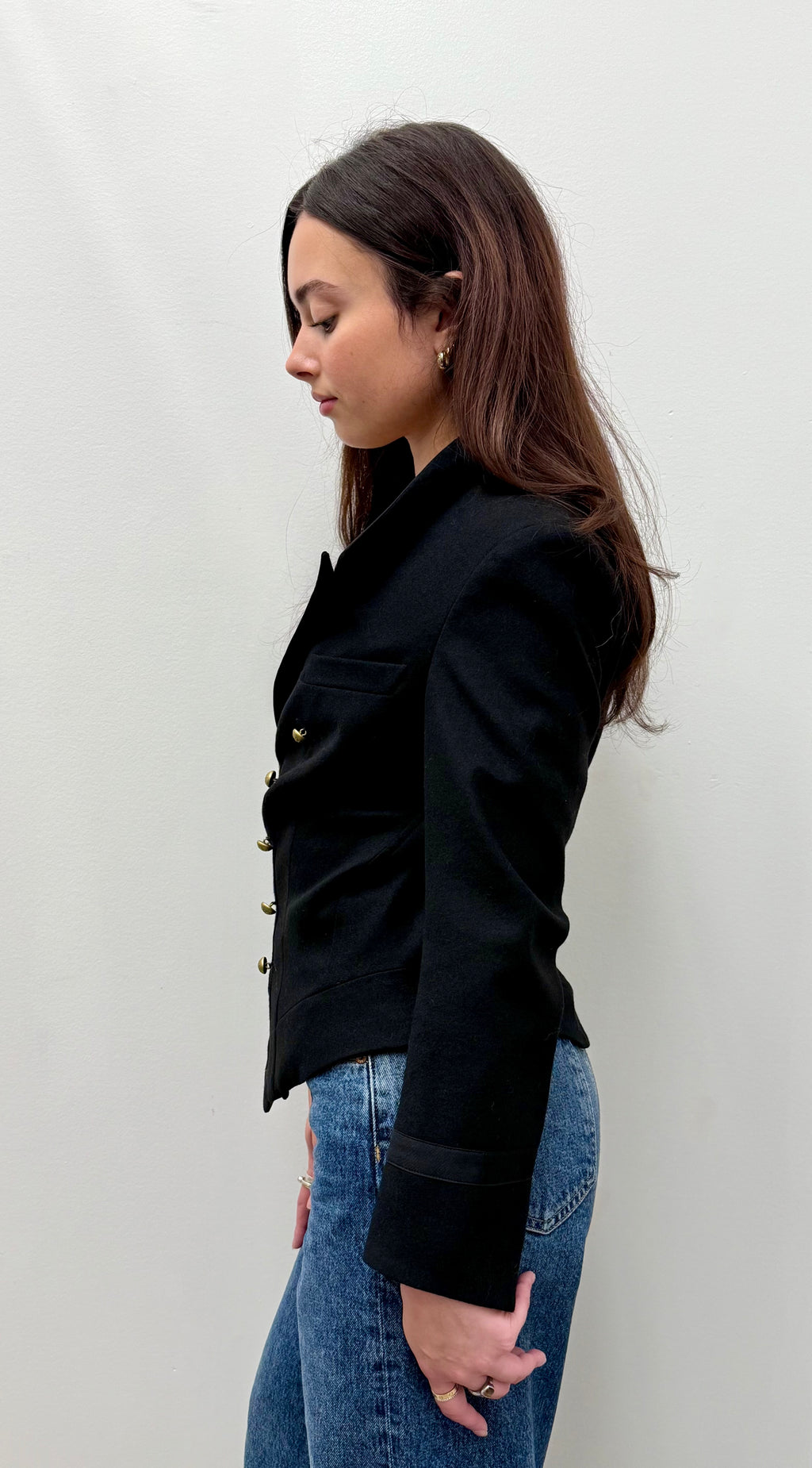 Balenciaga 2007 Velvet Trim Military Blazer