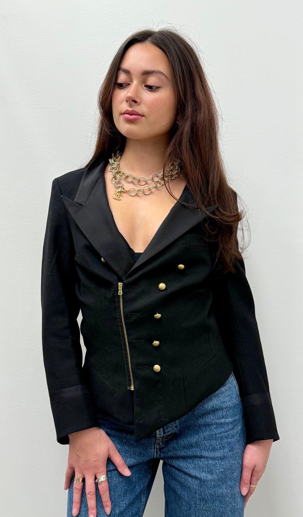 Balenciaga 2007 Velvet Trim Military Blazer