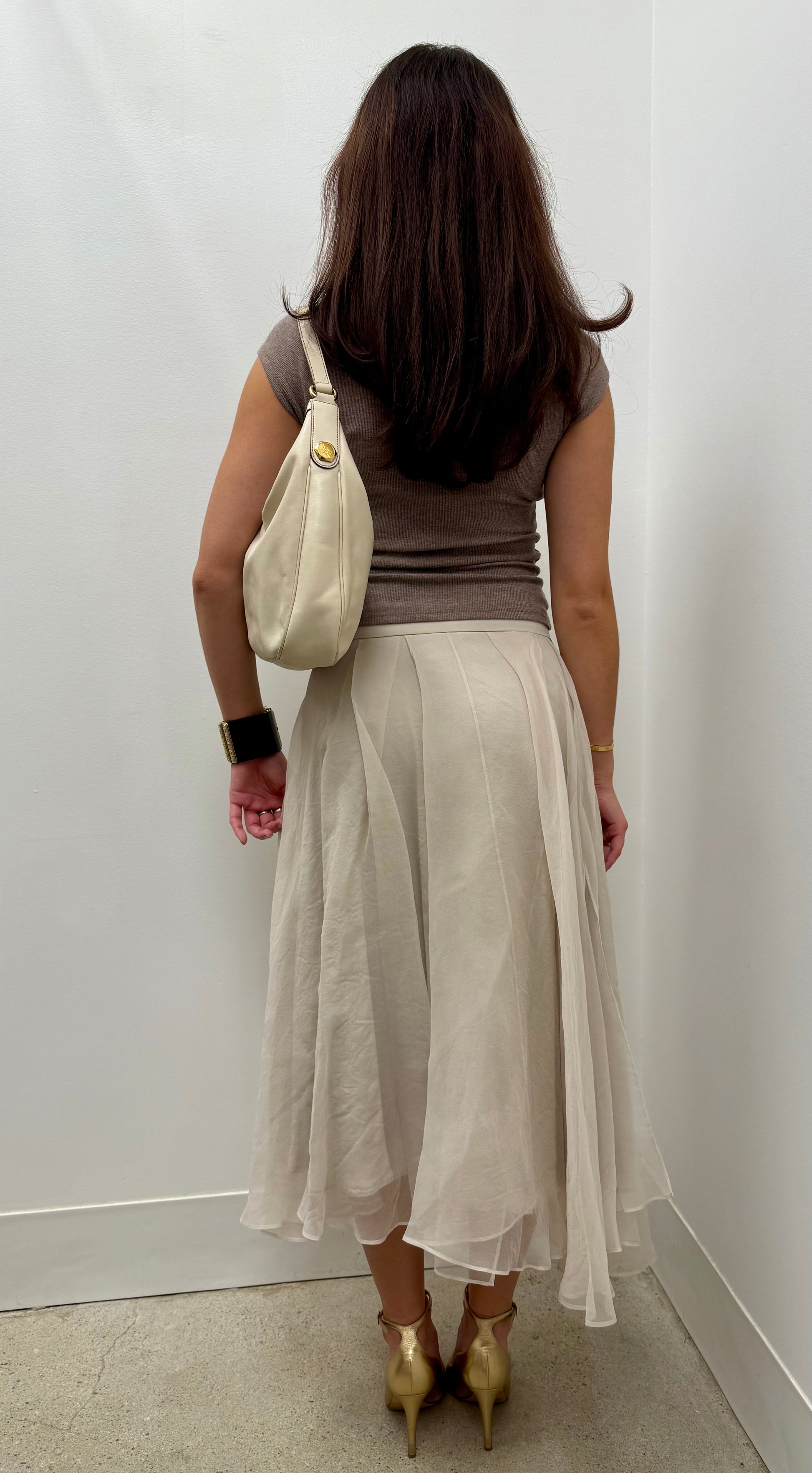 Brunello Cucinelli Silk Organza Midi Skirt