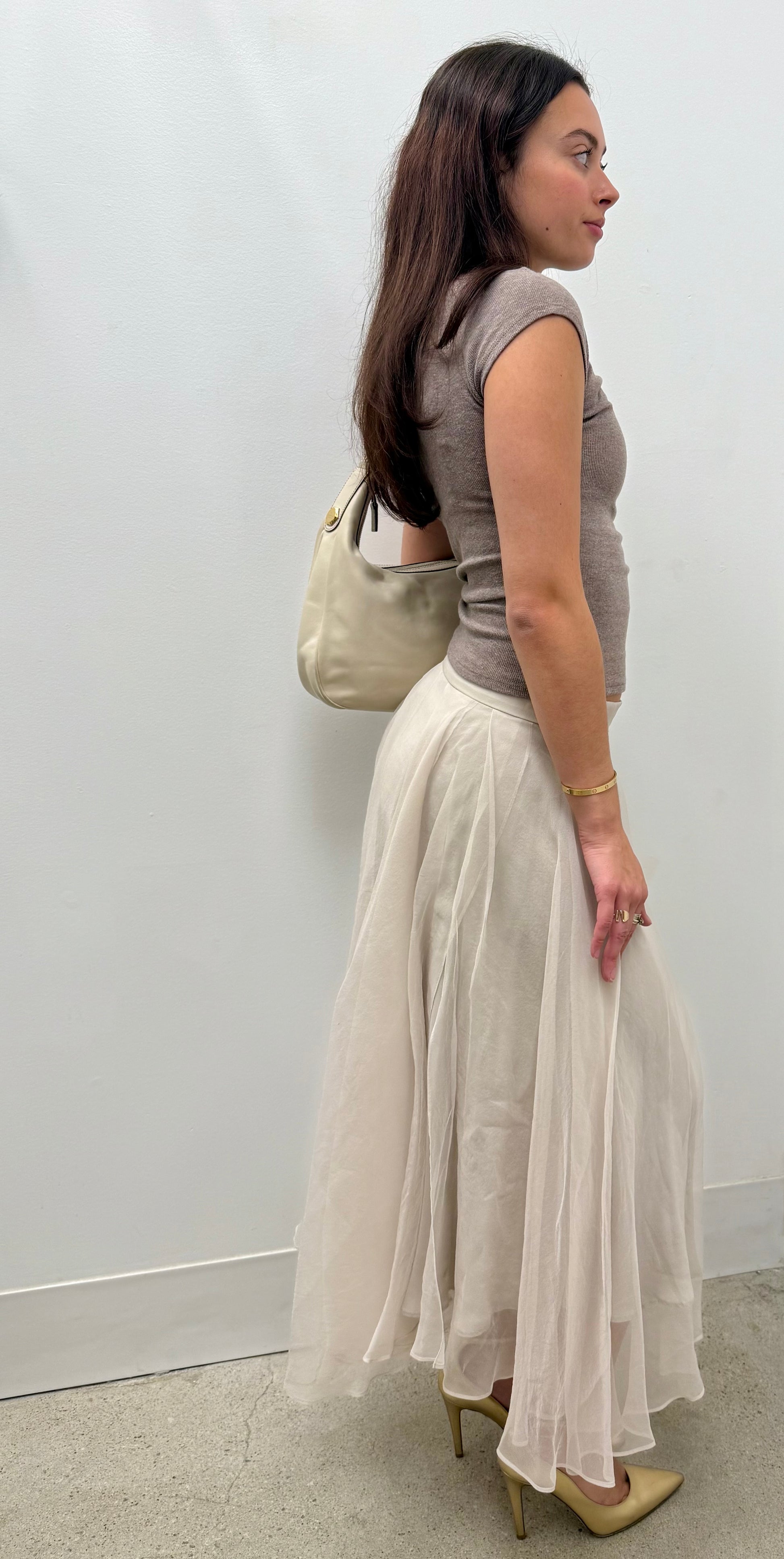 Brunello Cucinelli Silk Organza Midi Skirt