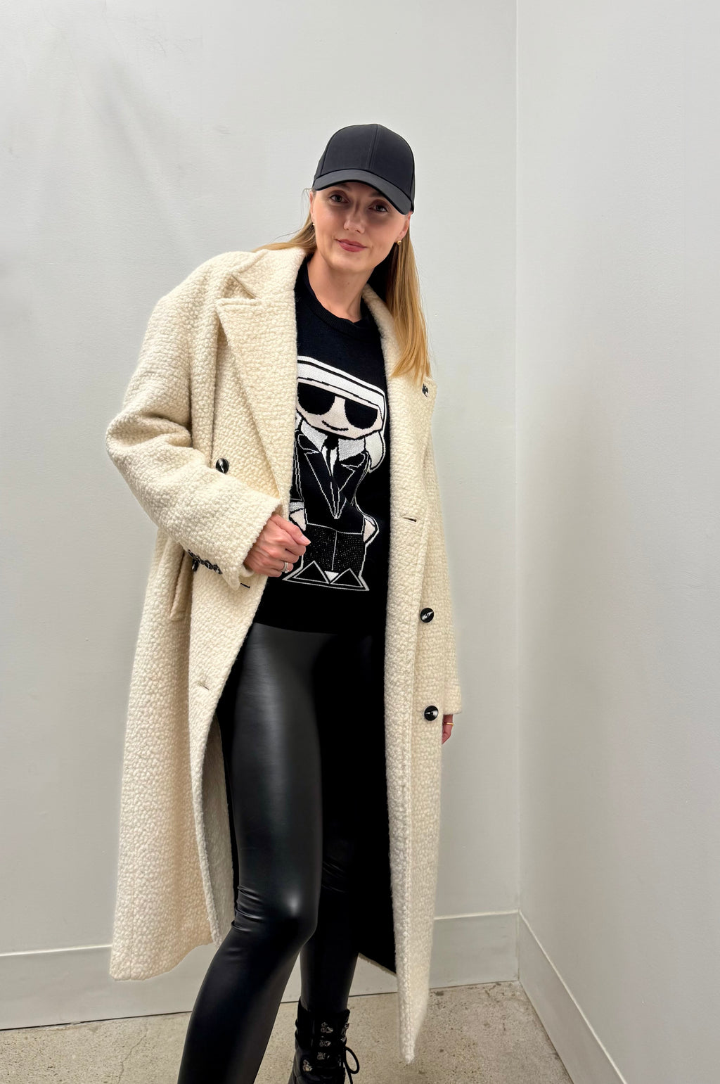 Karl Lagerfeld Paris “Ikonik” Logo-Tape Sweater (Black)