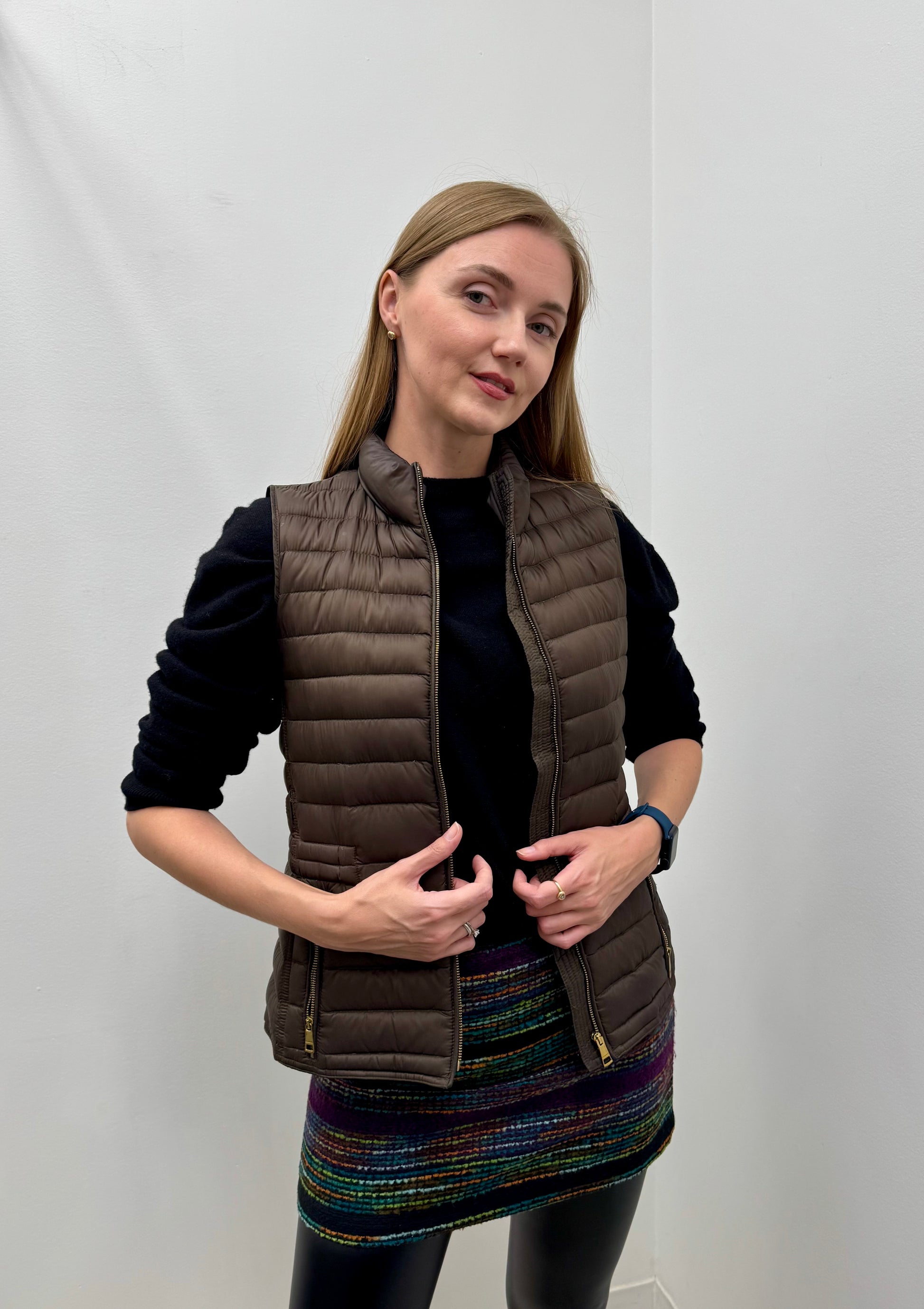 Burberry Women's Lightweight Quilted Puffer Vest in Olive