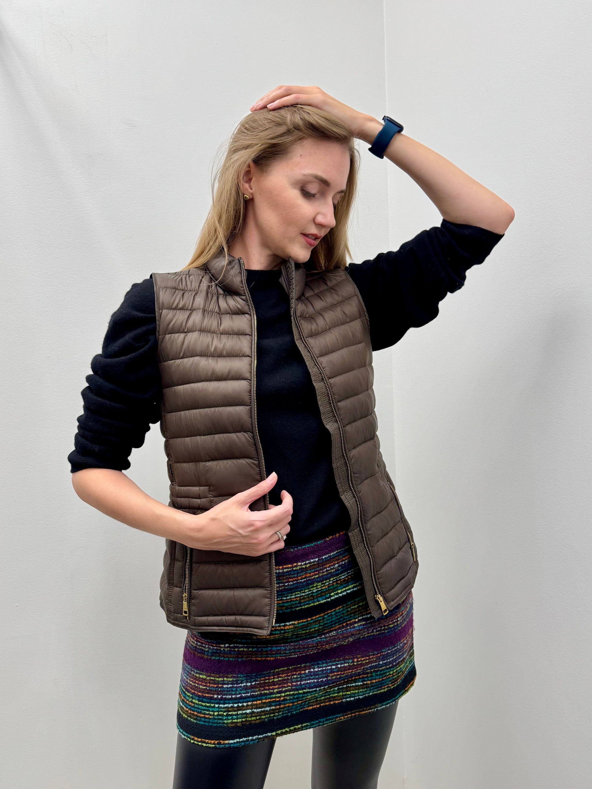 Burberry Women's Lightweight Quilted Puffer Vest in Olive