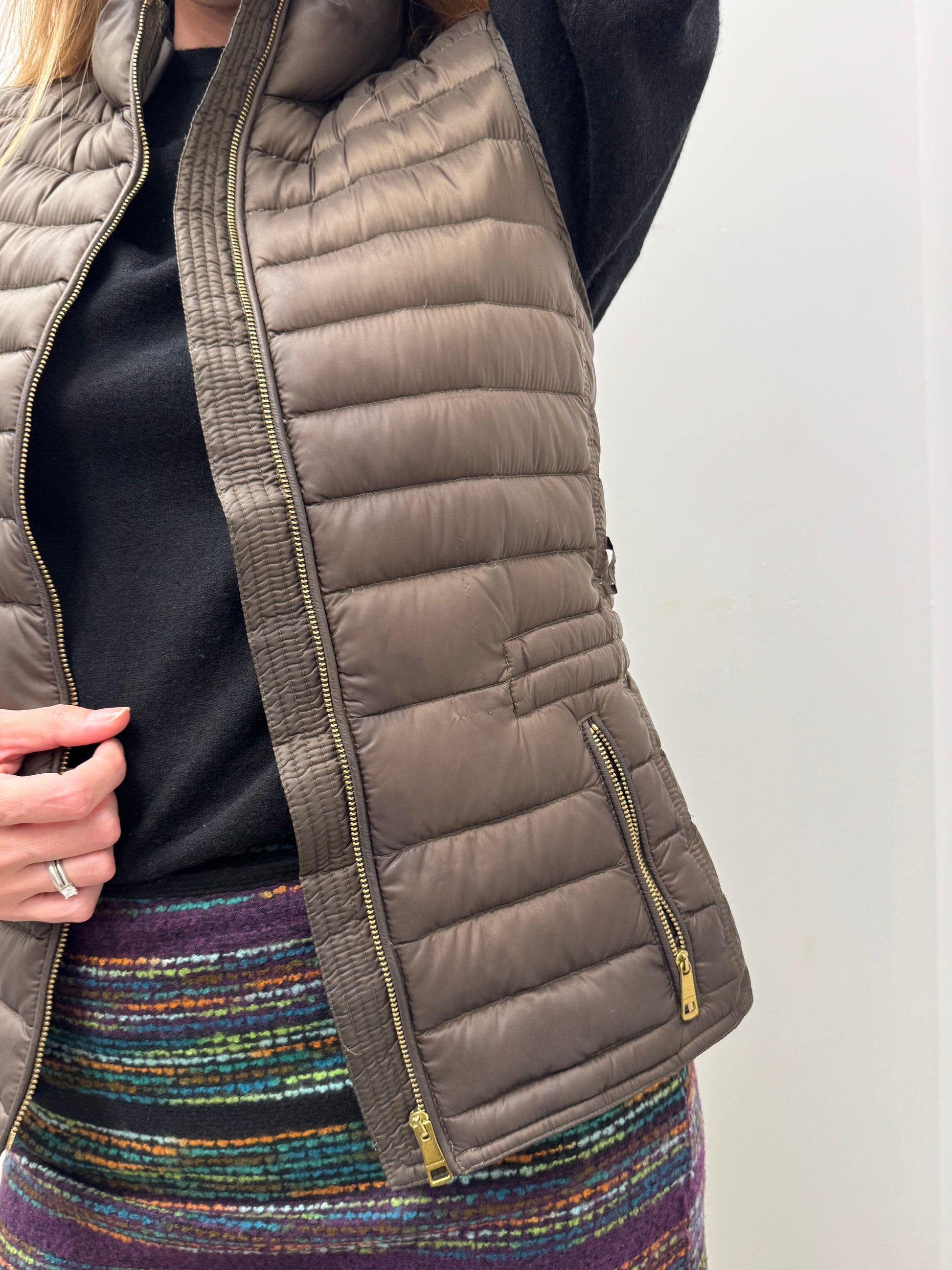 Burberry Women's Lightweight Quilted Puffer Vest in Olive