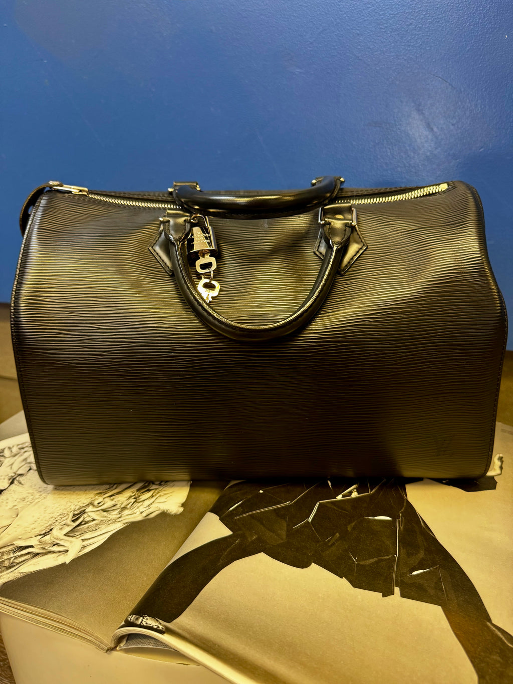 Louis Vuitton Speedy 30 in Noir Epi Leather