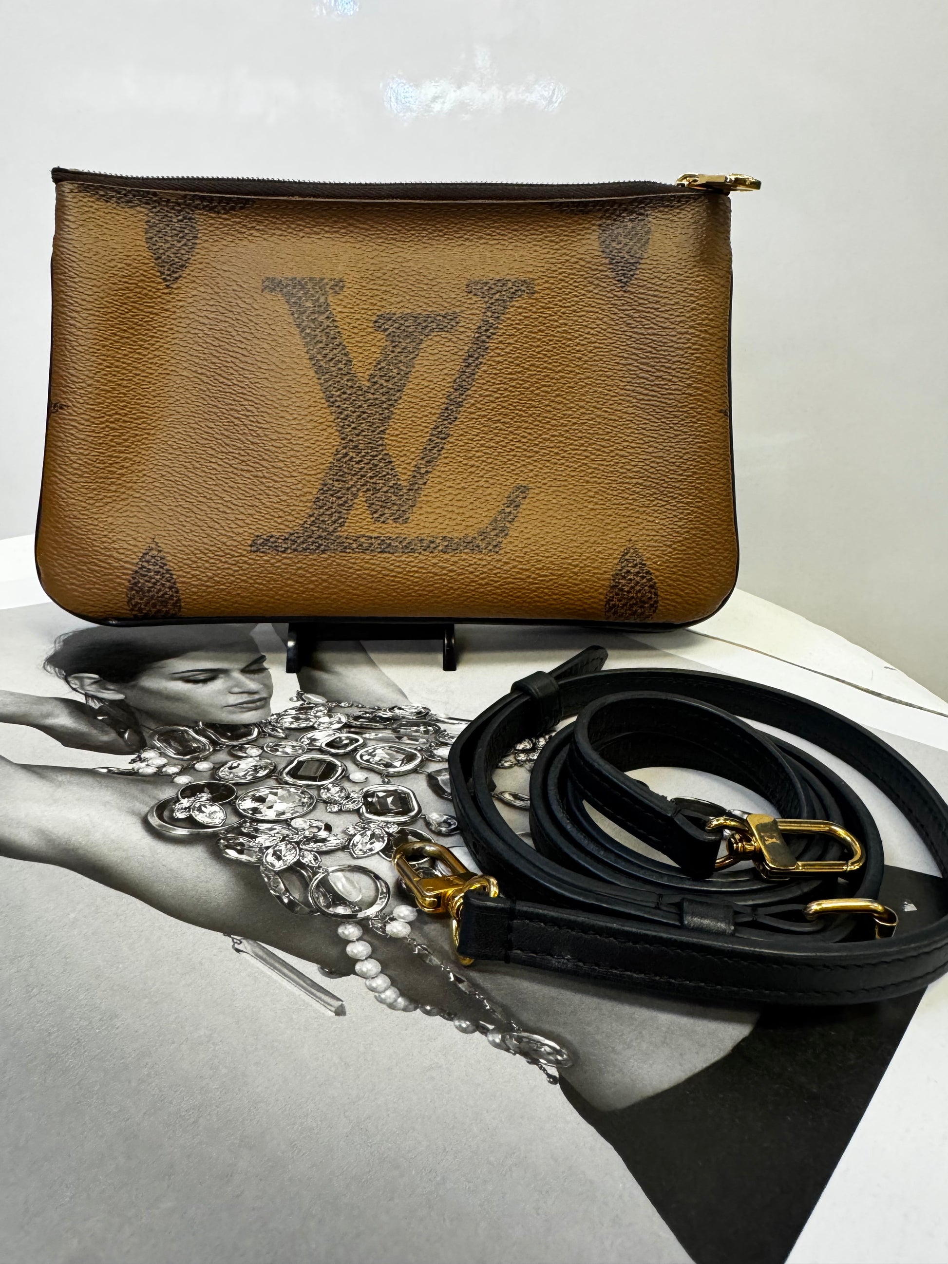 Louis Vuitton Double Zip Pochette Monogram Reverse Giant Crossbody