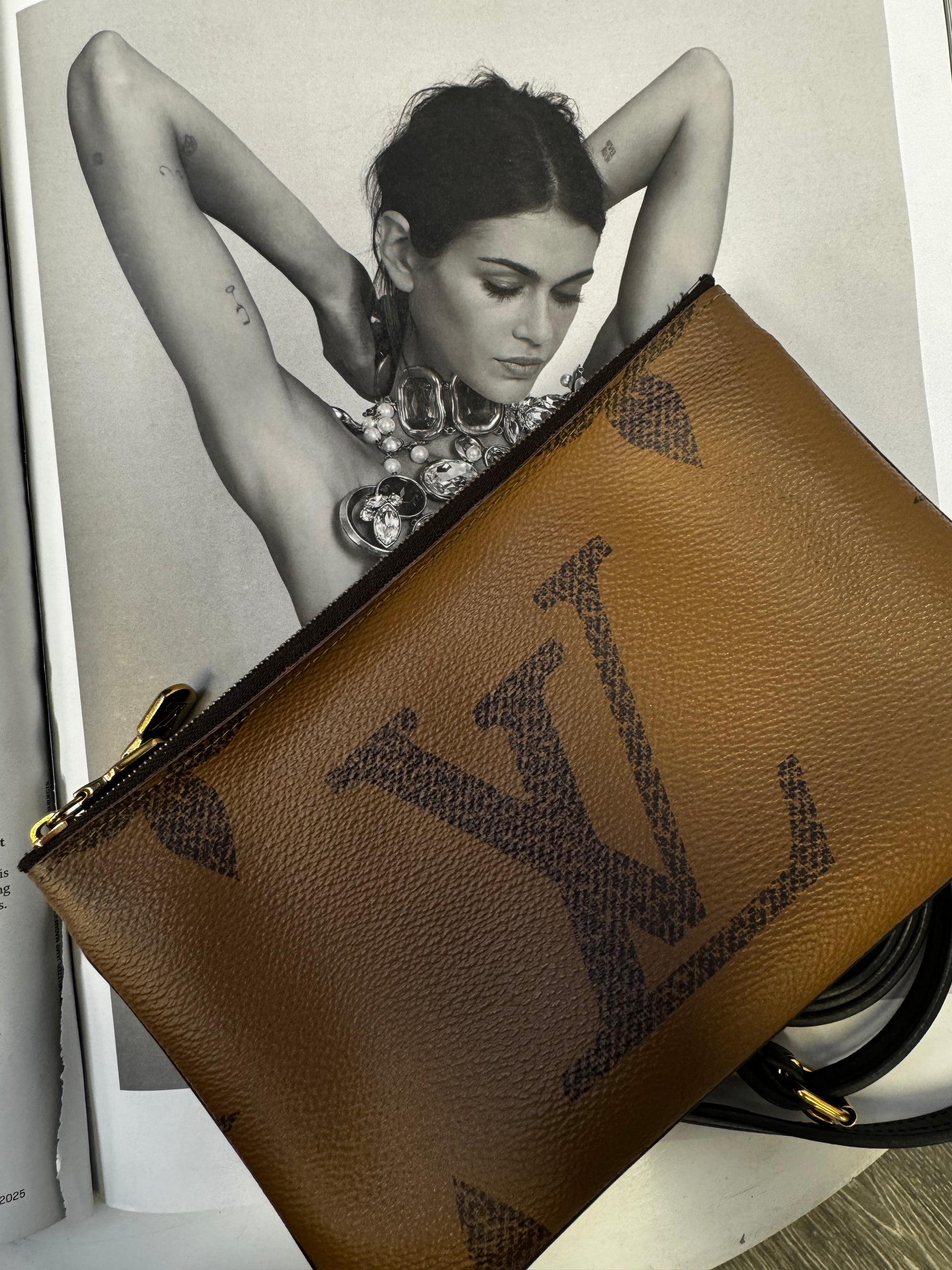 Louis Vuitton Double Zip Pochette Monogram Reverse Giant Crossbody