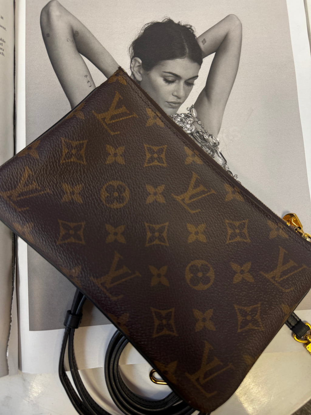 Louis Vuitton Double Zip Pochette Monogram Reverse Giant Crossbody