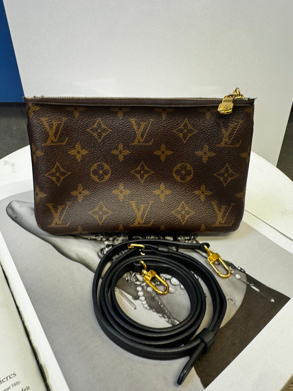 Louis Vuitton Double Zip Pochette Monogram Reverse Giant Crossbody