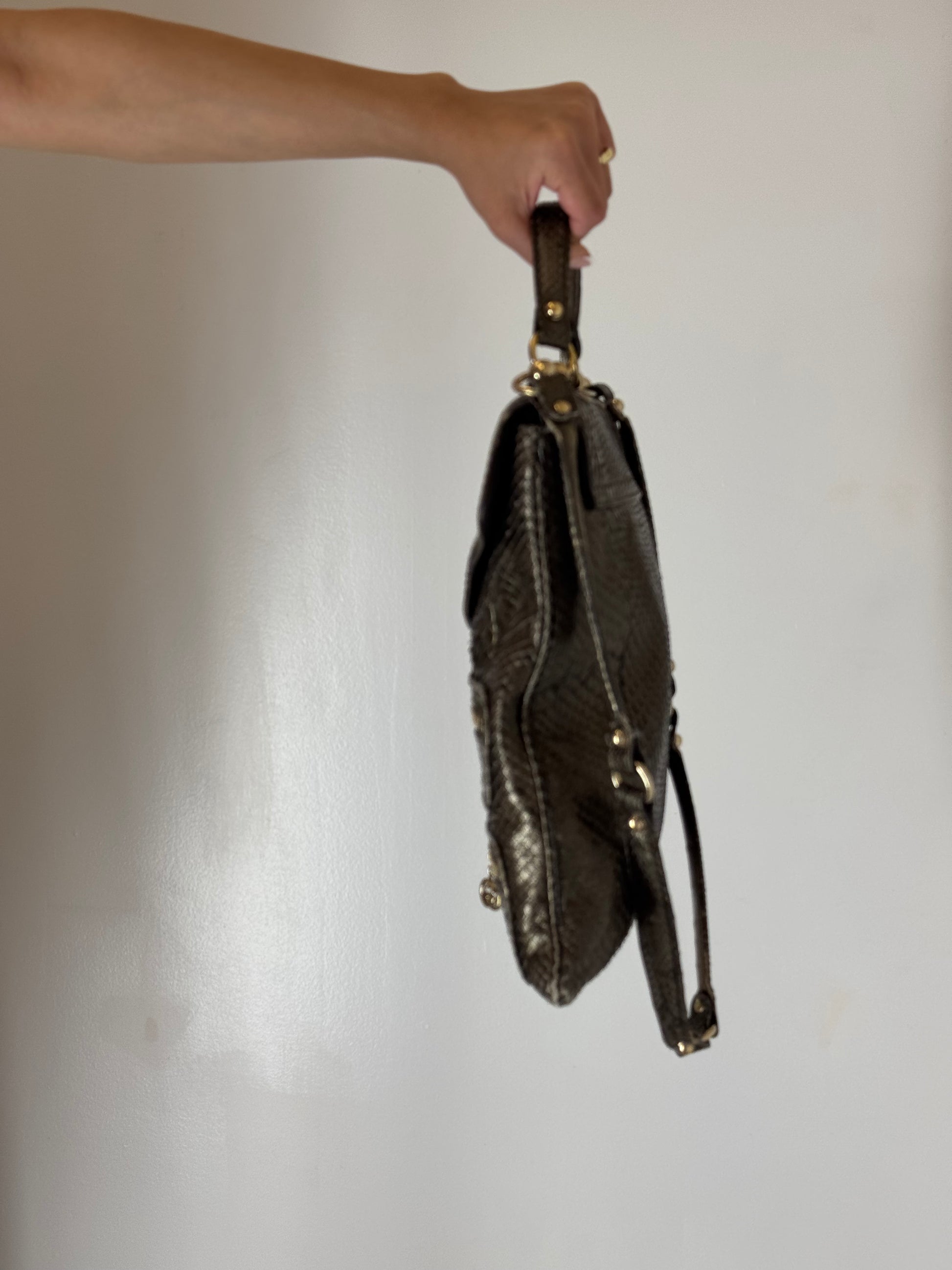 Gucci Britt Python Messenger Bag