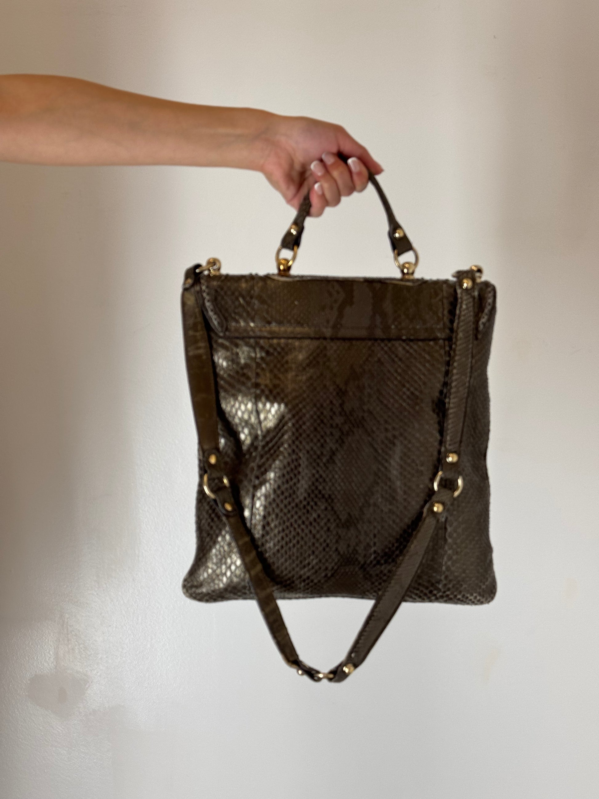 Gucci Britt Python Messenger Bag