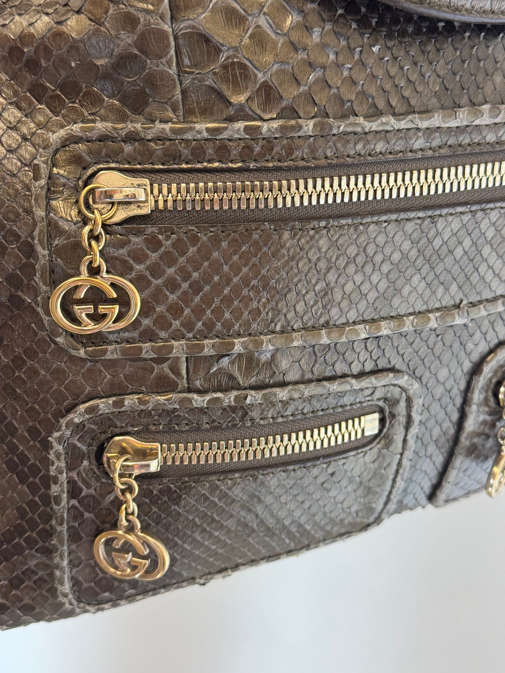Gucci Britt Python Messenger Bag