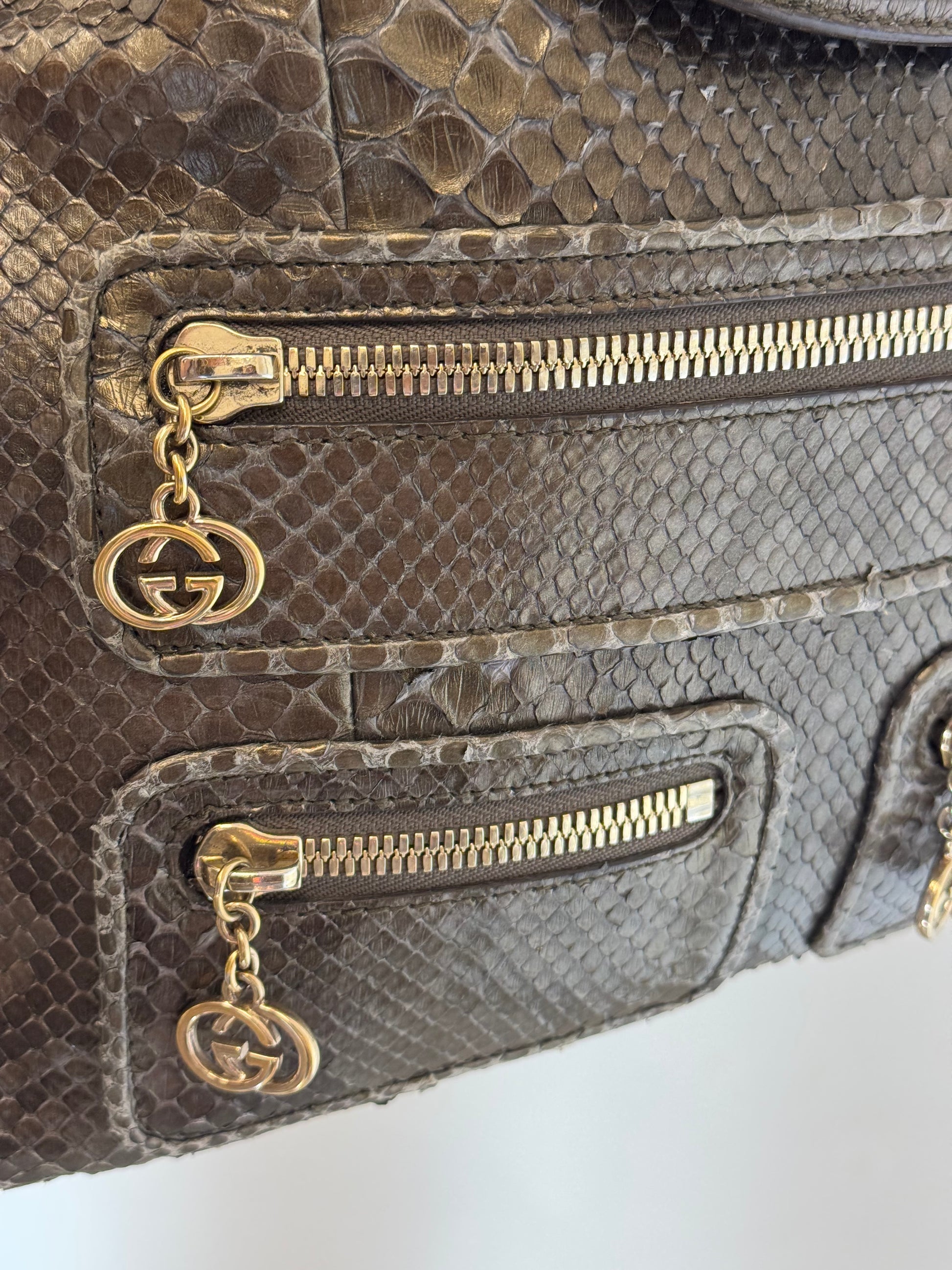 Gucci Britt Python Messenger Bag