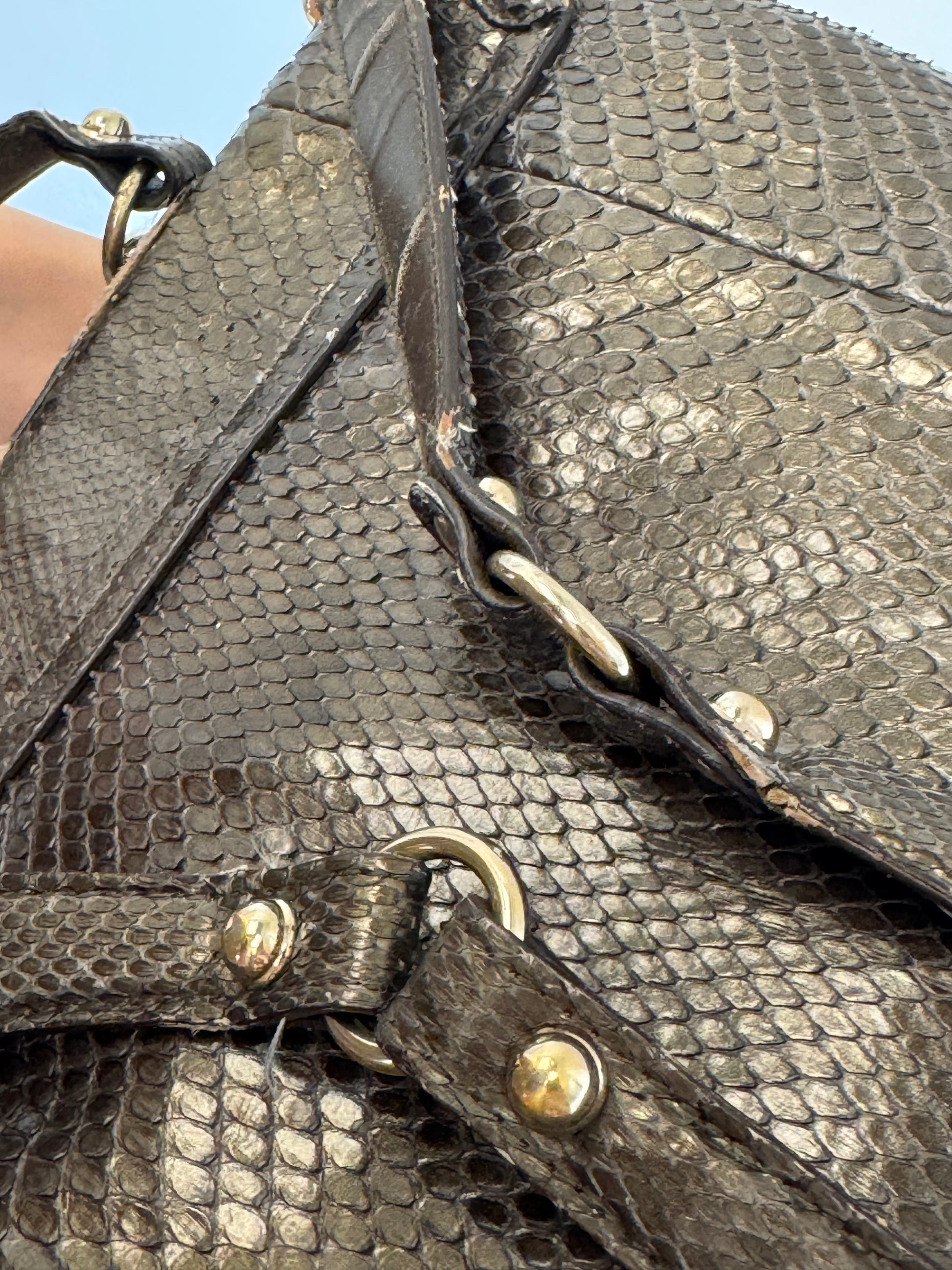 Gucci Britt Python Messenger Bag