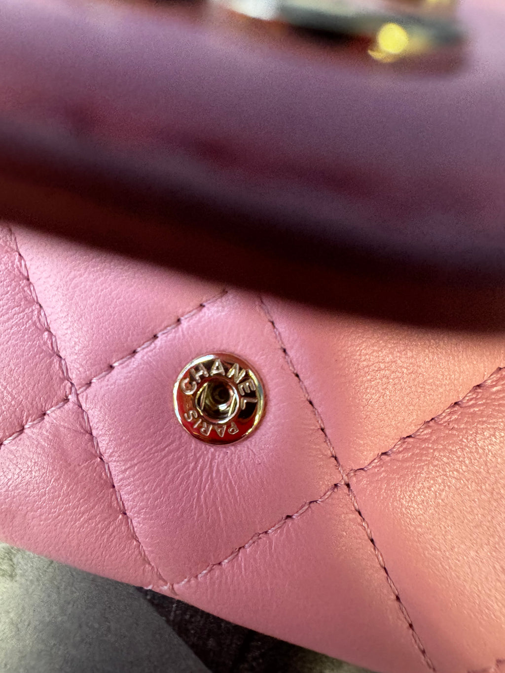 Chanel Classic Quilted Lambskin Flap Card Holder in Pink