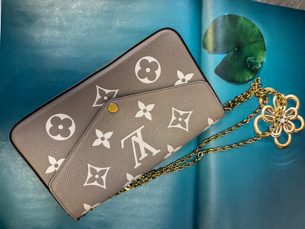 Louis Vuitton Pochette Félicie Bicolor Monogram Empreinte Tourterelle/Crème