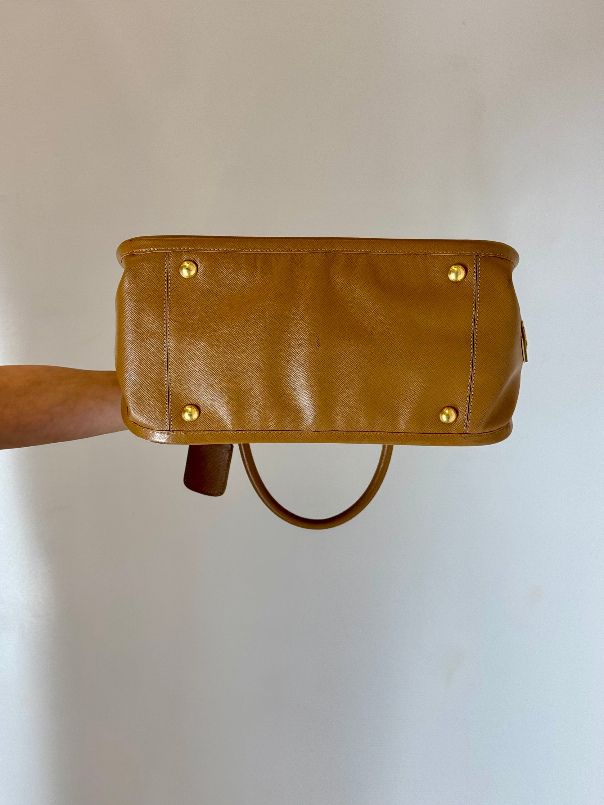 Prada Saffiano Caramel Lux Leather Bag