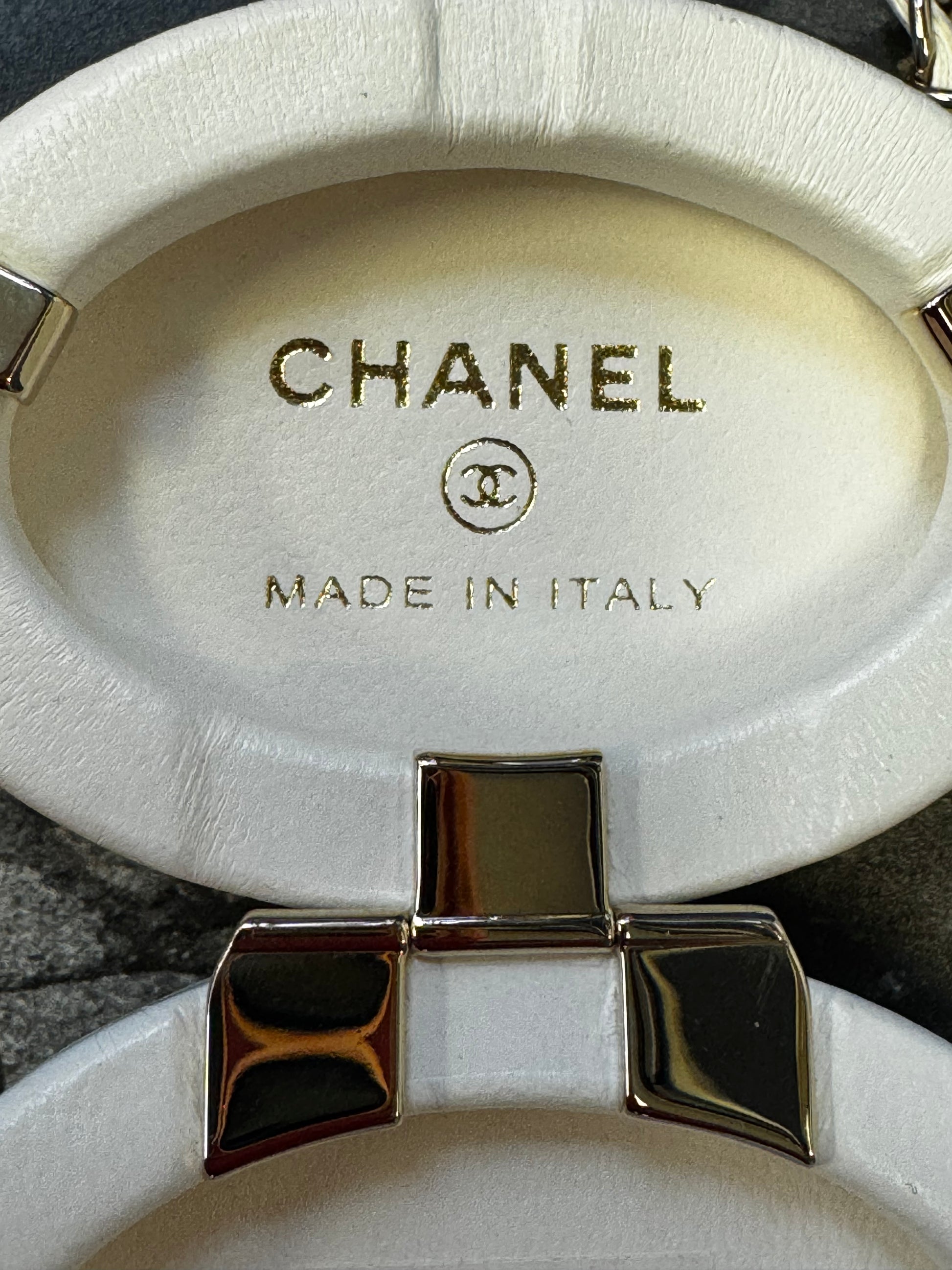 Chanel Oval Minaudière Clutch with Chain, White Quilted Lambskin, Gold Hardware
