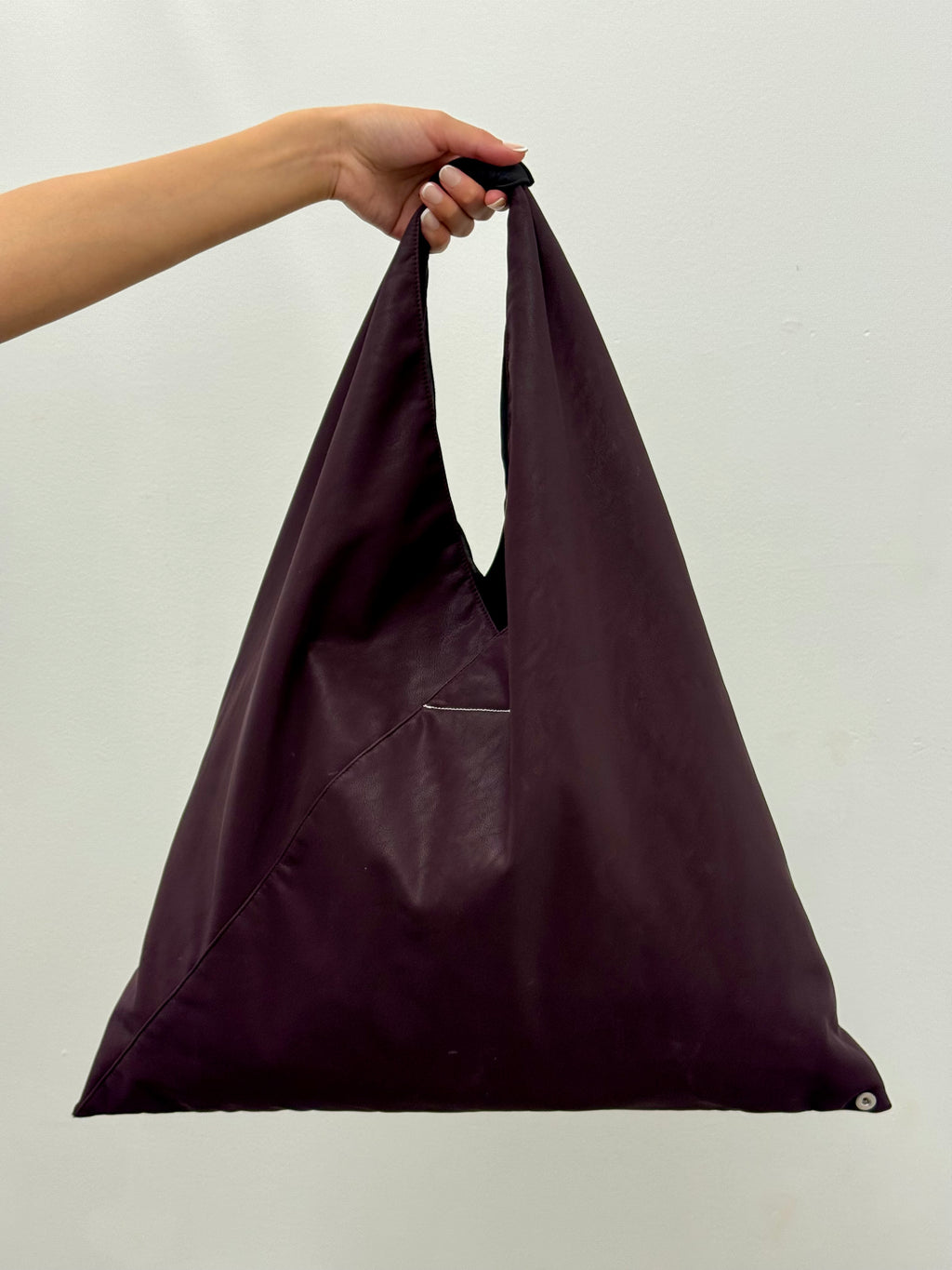 MM6 Maison Margiela Japanese Bag Large in Aubergine Leather