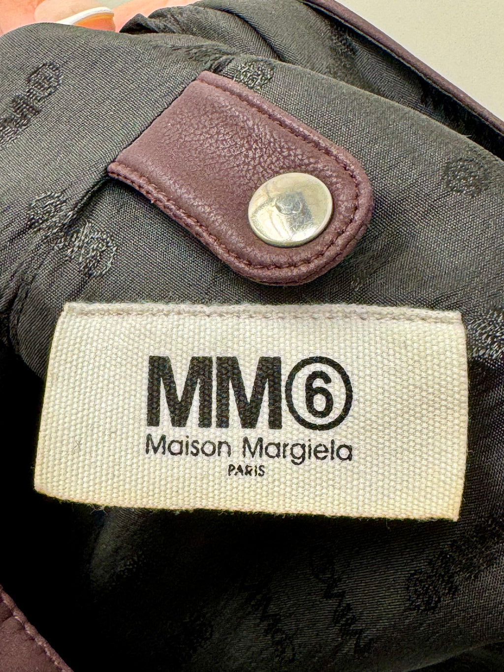 MM6 Maison Margiela Japanese Bag Large in Aubergine Leather