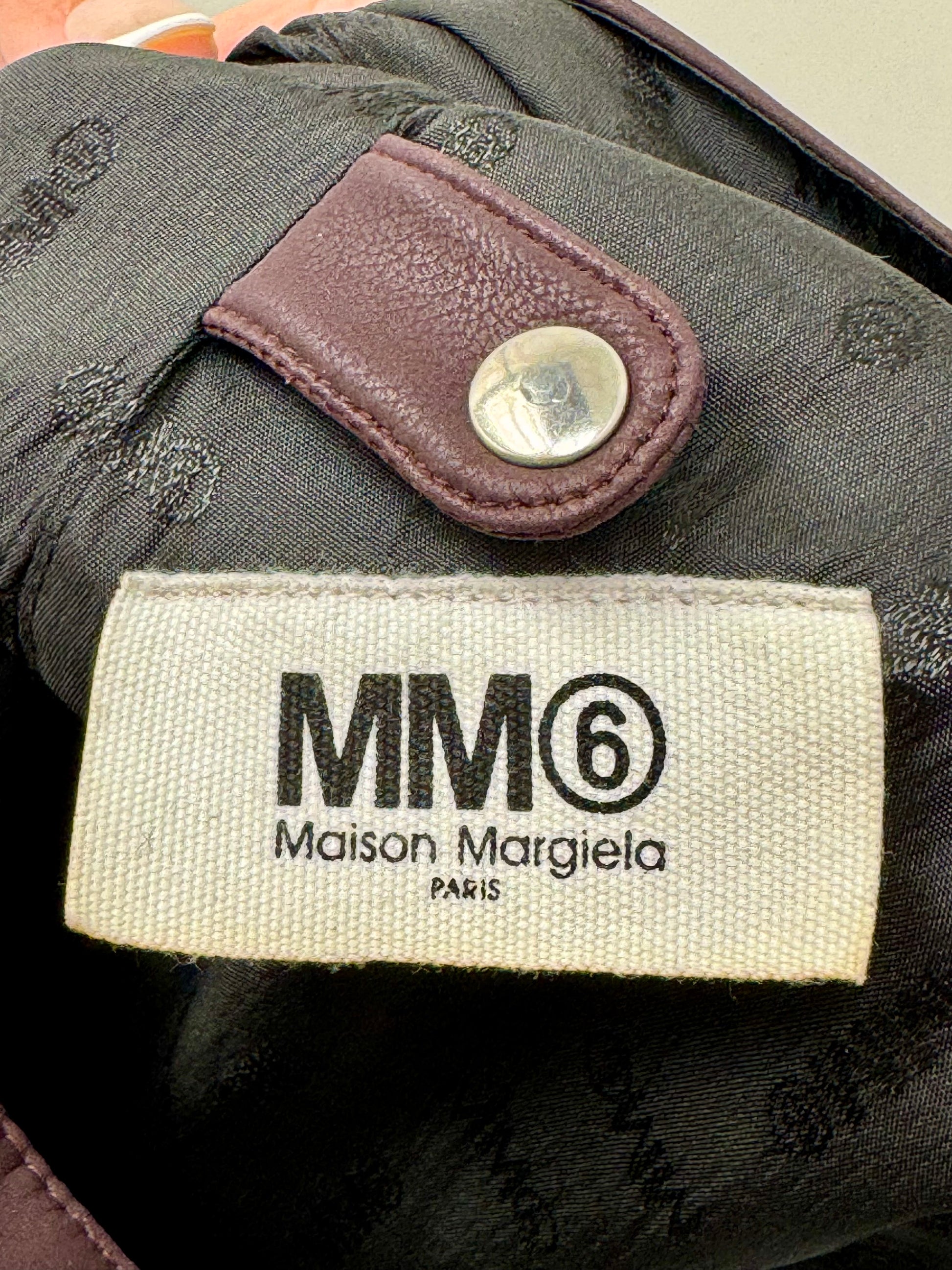MM6 Maison Margiela Japanese Bag Large in Aubergine Leather