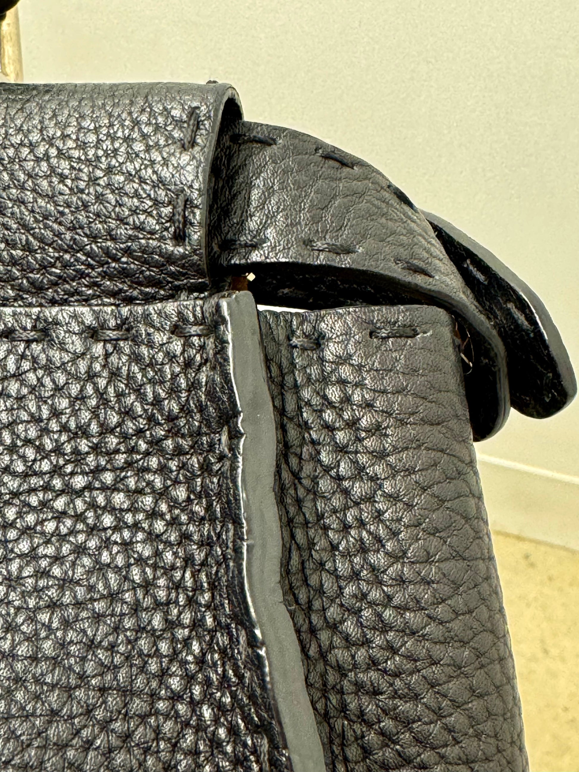 Fendi Peekaboo Medium in black grained calfskin with palladium hardware
