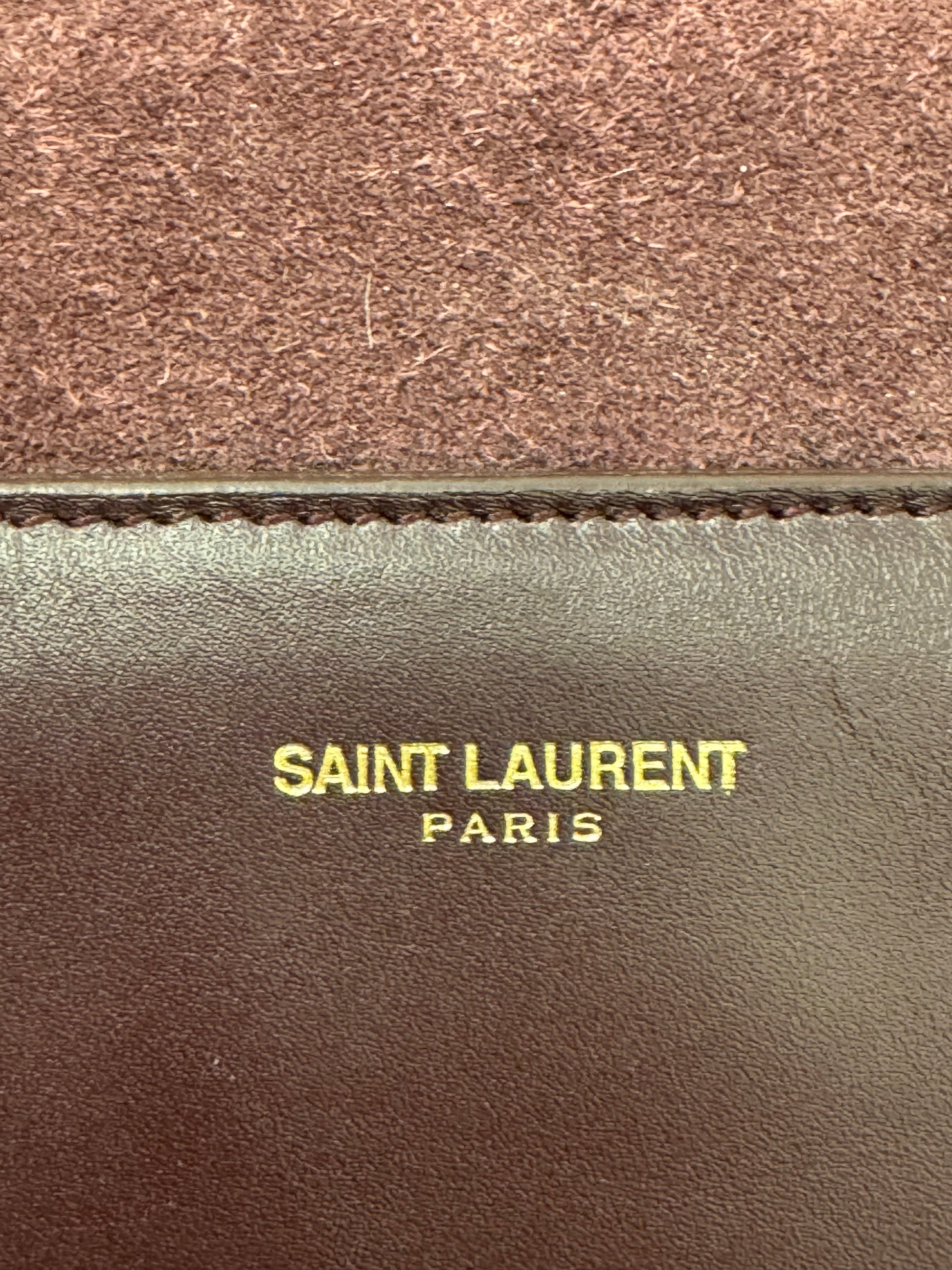 Yves Saint Laurent Classic Duffle 12 in Burgundy Suede and Leather with Strap