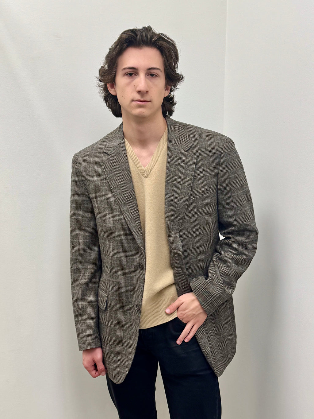 Canali Wool Blend Glen Check Sport Coat