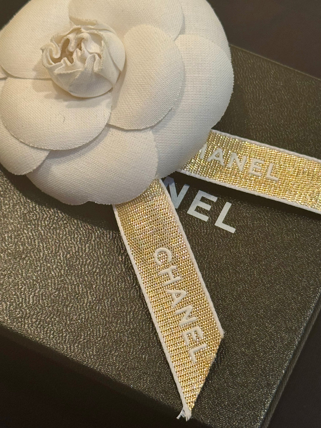 Chanel Camellia Brooch with Pin and Box