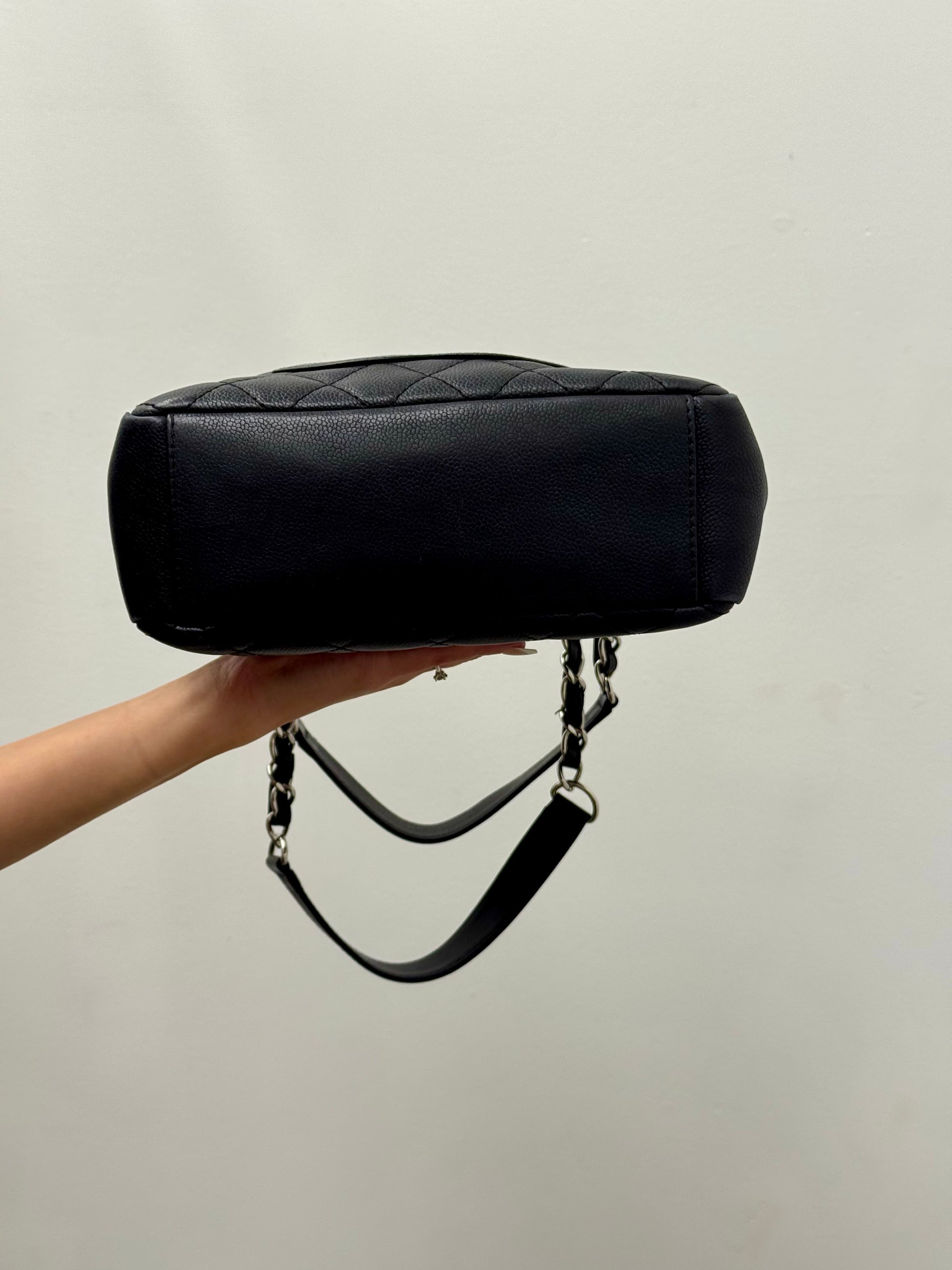 Chanel Mini Shopping Tote Silver Hardware In Caviar Leather