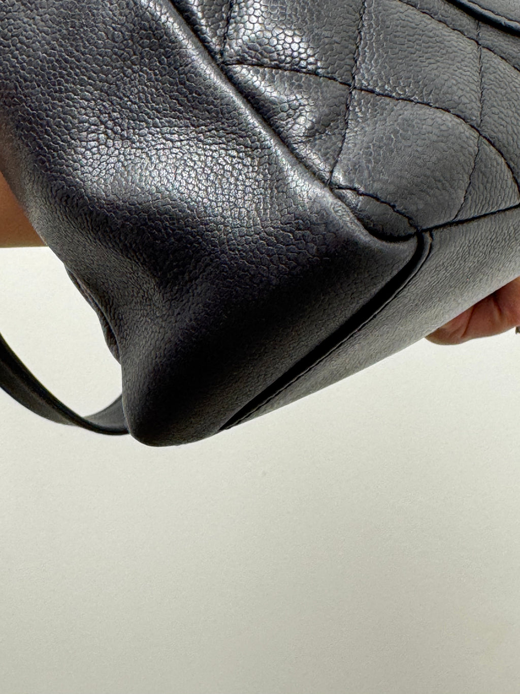 Chanel Mini Shopping Tote Silver Hardware In Caviar Leather