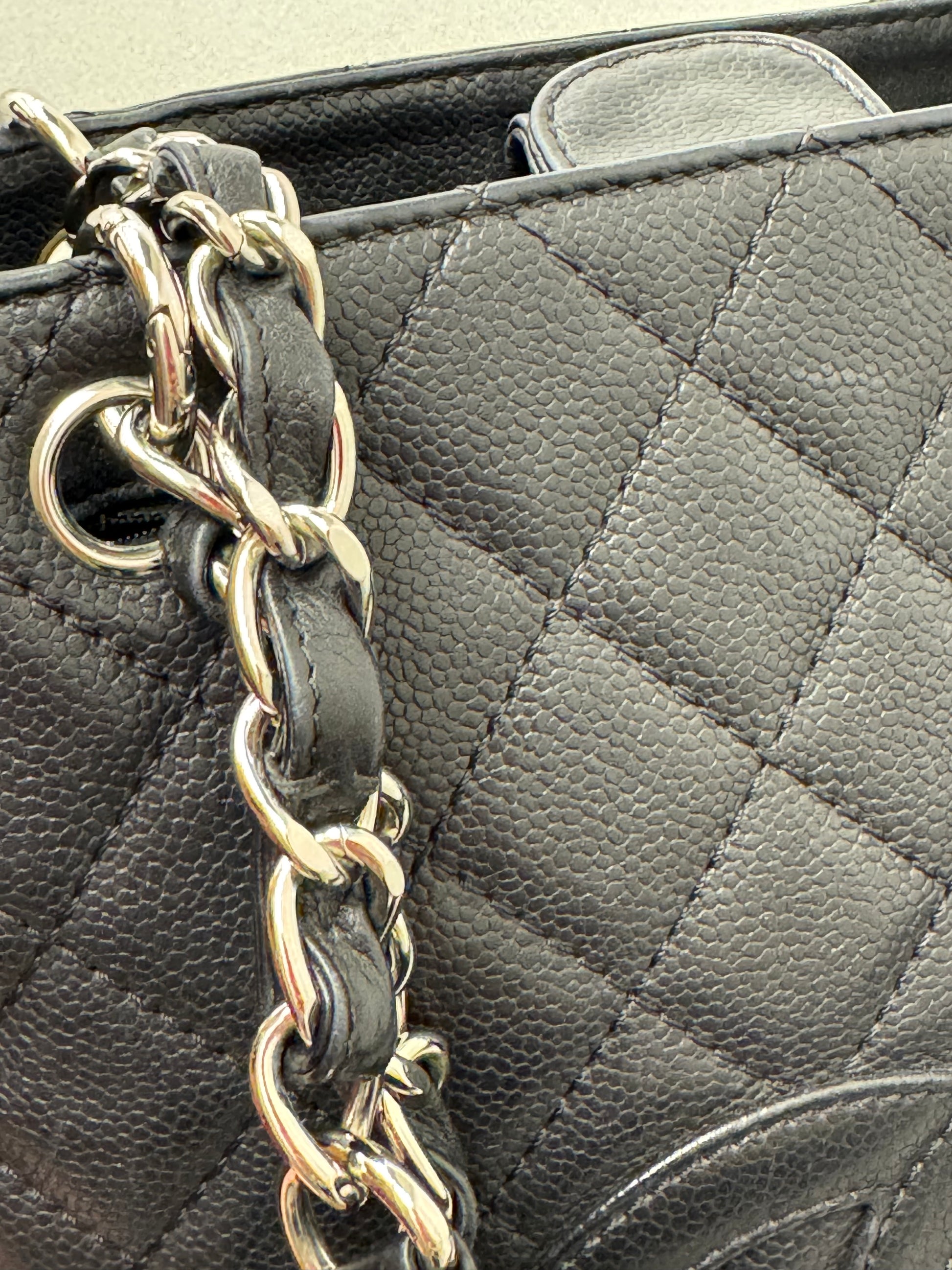 Chanel Mini Shopping Tote Silver Hardware In Caviar Leather