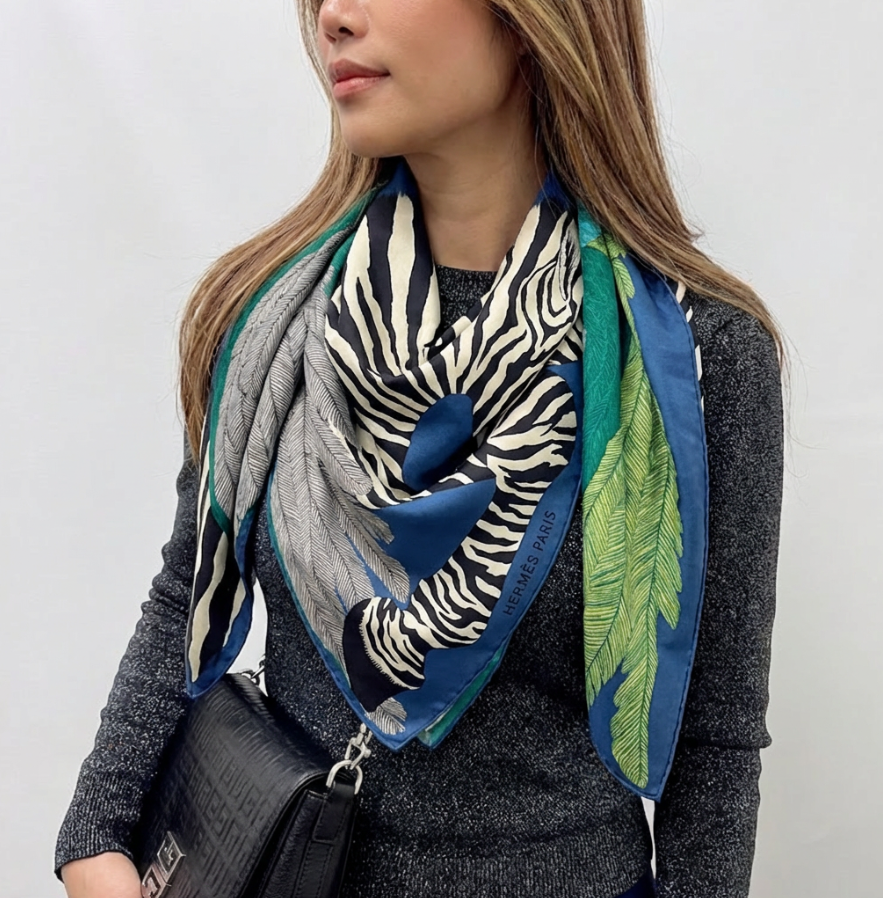 Hermès Zebra Pegasus 140 Shawl