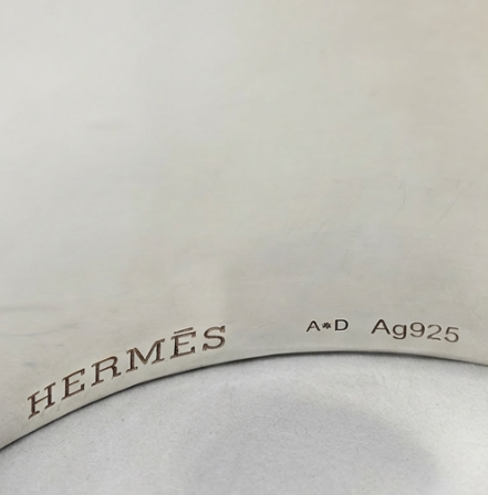 Hermès Sterling Silver Wide Medor Cuff Bracelet