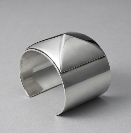 Hermès Sterling Silver Wide Medor Cuff Bracelet