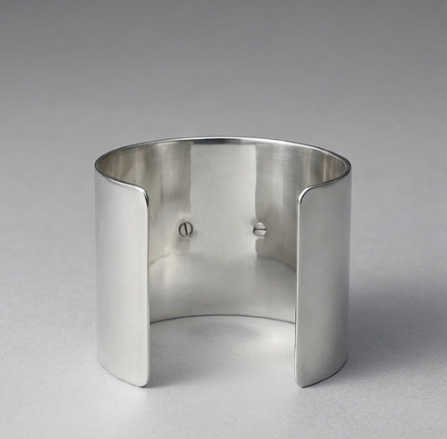 Hermès Sterling Silver Wide Medor Cuff Bracelet