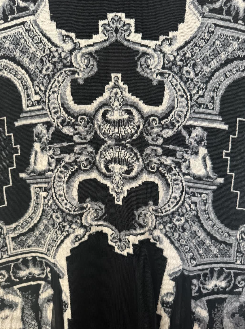 Jean Paul Gaultier Maille Femme "Cartouche" Baroque Print Dress